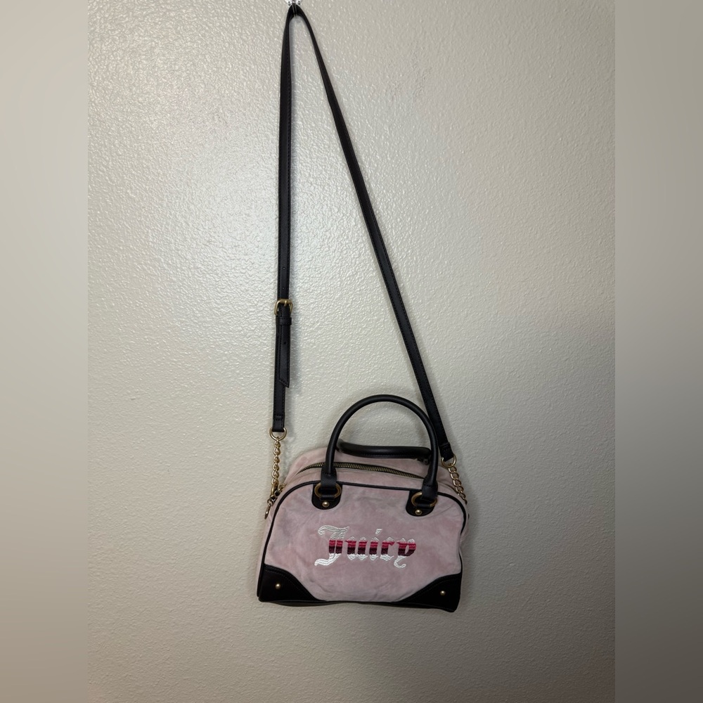 Juicy Couture Retro Vibe Satchel Bag Purse Dusty Pink Light Pink